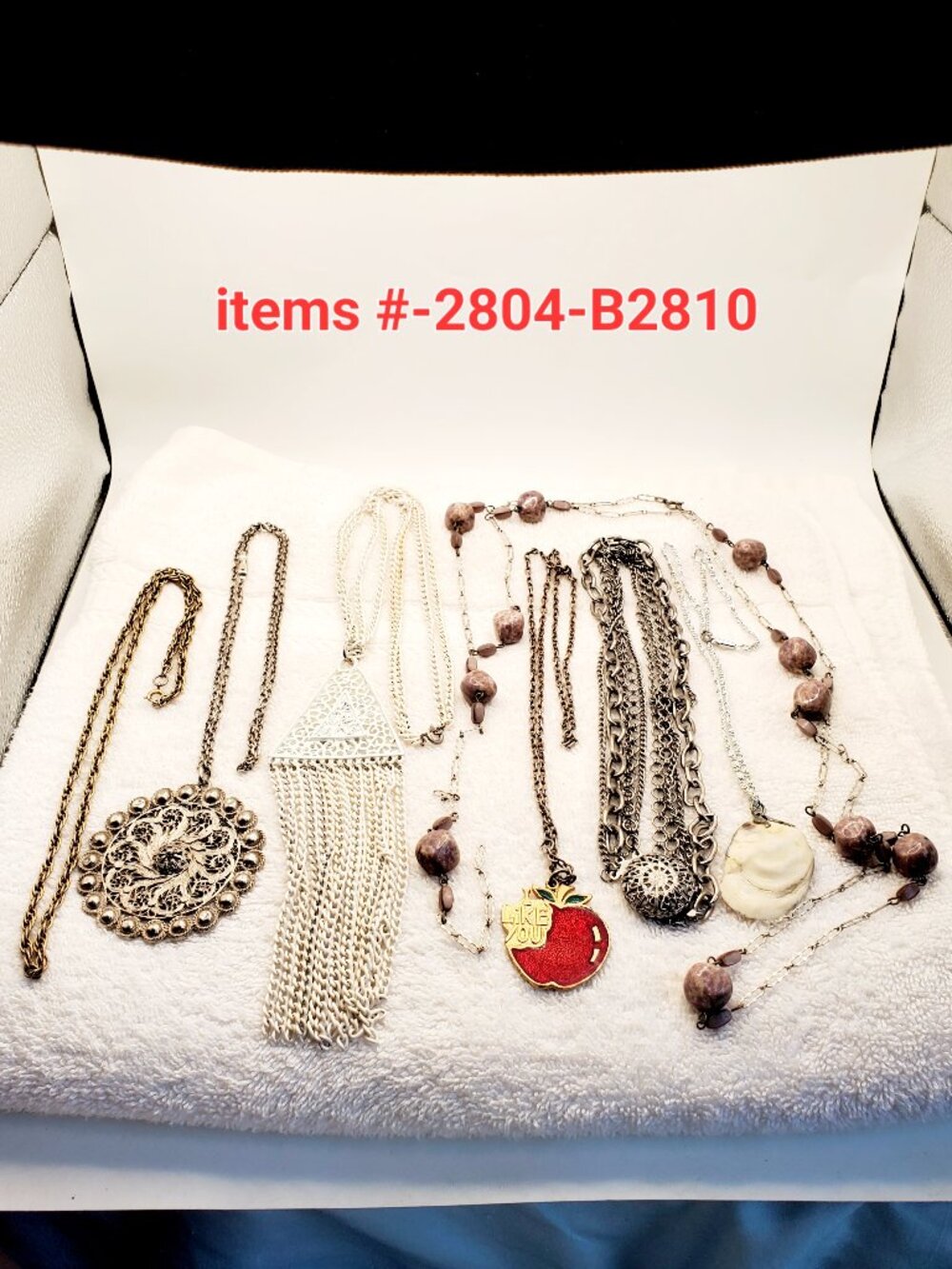 7 Necklaces, items #B -2804-2810, wt.  271 grams.